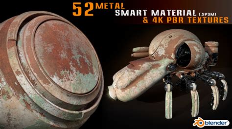 52 Metal Smart Materials +Blender Materials +4k PBR Textures -Vol 4 ...