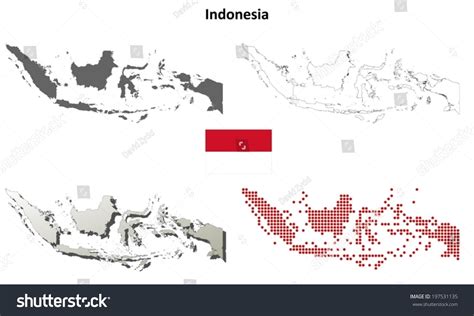 Indonesia Blank Detailed Outline Map Set Stock Vector (Royalty Free ...