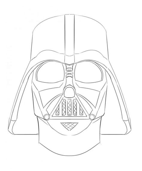 Darth Vader Helmet Easy Drawing - Drawing Word Searches