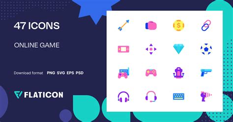 ONLINE GAME Icon Pack | Flat | 47 .SVG Icons