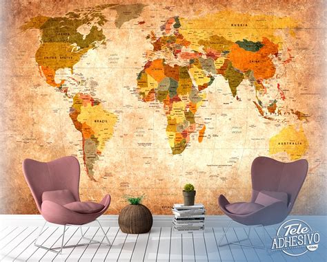 Wall mural Didactic world map | MuralDecal.com