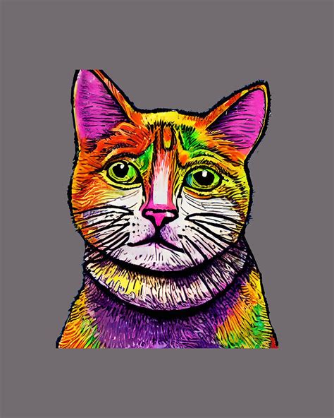 Rainbow Cat Artwork Digital Art by Ervina Anandhita - Fine Art America