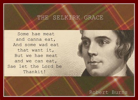 Robert Burns " The Selkirk Grace" in 2023 | Robert burns, Burns night celebration, Burns