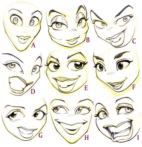 Female Cartoon Faces by JoniGodoy on DeviantArt