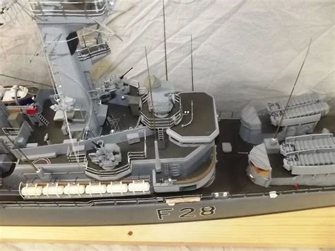 Scratch Built Leander Class Frigate Model HMS Cleopatra By Derek Head – sallyantiques.co.uk