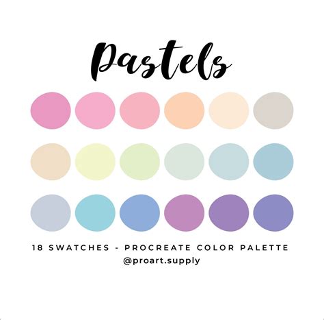 The Pastel Procreate Custom Color Palette Ipad Color Palette | Images ...