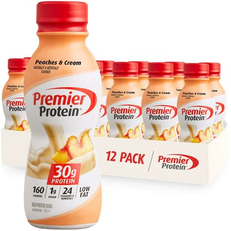 Premier Protein Shake, Peaches & Cream, 30g Protein, 11.5 Fl Oz, 12 ct ...