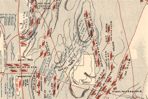 Chickamauga, Georgia 1863 Confederate Battle Map – Battle Archives