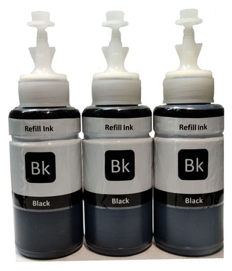 REFILL INK Epson Pigment Black Pack of 3 Ink bottle for Compatible M100,M105,M200,M205,L655 ...