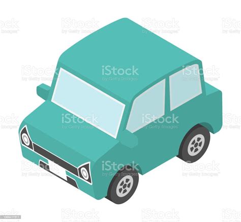 Isometric Car Icon Cyan Blue Compact Car Stock Illustration - Download Image Now - Blue, Car ...