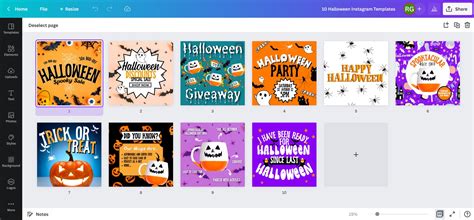 Halloween Instagram Templates Halloween Canva Templates - Etsy