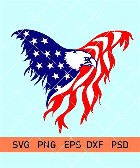 American Flag Eagle SVG, 4th July SVG, Clipart, Cut File, Silhouette, Patriotic Svg ...