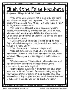 Weekly Bible Lessons: Elijah and the False Prophets by Homeschooling by ...