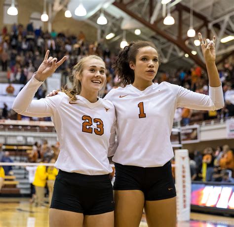 University of Texas Longhorn volleyball match against West Virginia in ...