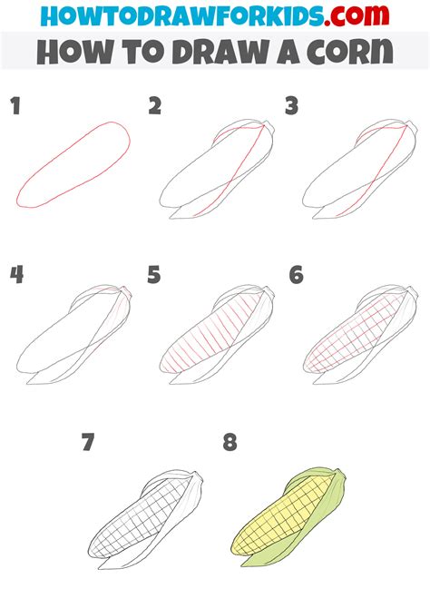 How to Draw a Corn - Easy Drawing Tutorial For Kids