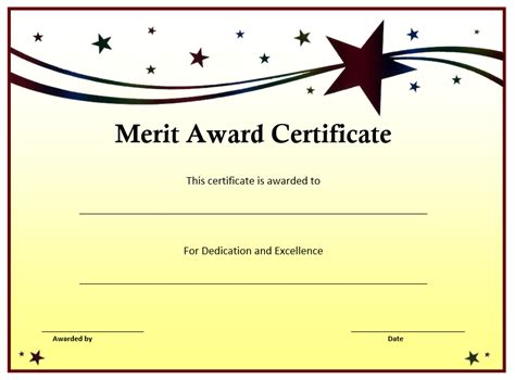 Certificate of Merit Templates | Free Printable Word & PDF Formats