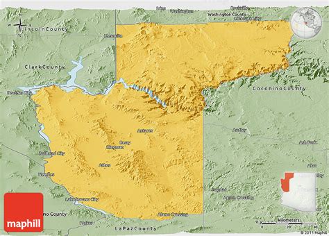 Savanna Style Panoramic Map of Mohave County