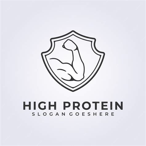 Premium Vector | Simple badge protein muscle logo vector outline illustration design