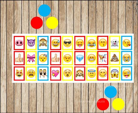 Printable 10 Emoji Bingo Cards printable Emojis Bingo game | Etsy