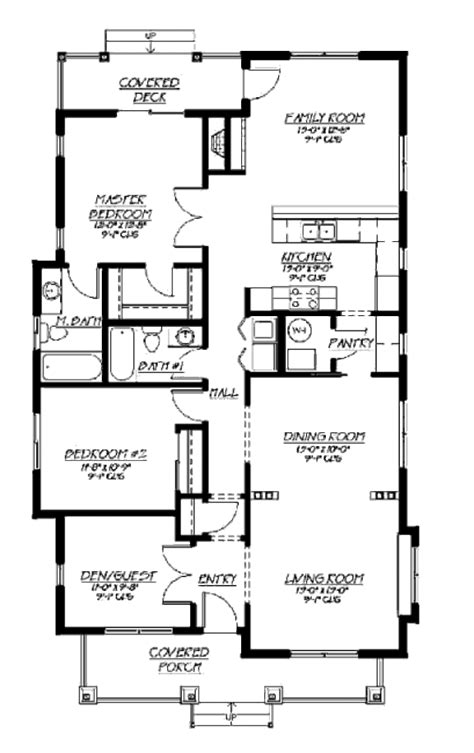 Bungalow Style House Plan - 3 Beds 2 Baths 1500 Sq/Ft Plan #422-28 | Bungalow style house plans ...