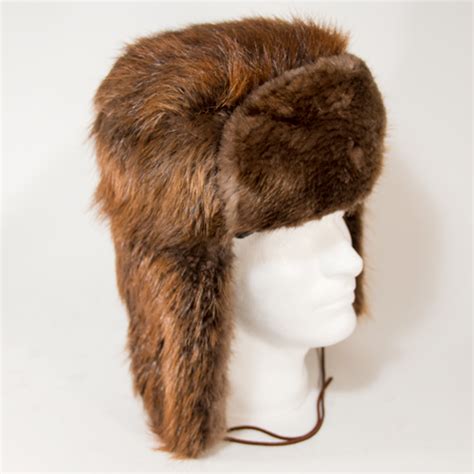 Beaver Fur Trooper (aka Russian) Style Hat | Wildlife Control Supplies | Product Code: JJFH-BVR