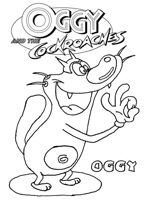 Oggy and the cockroaches coloring page3