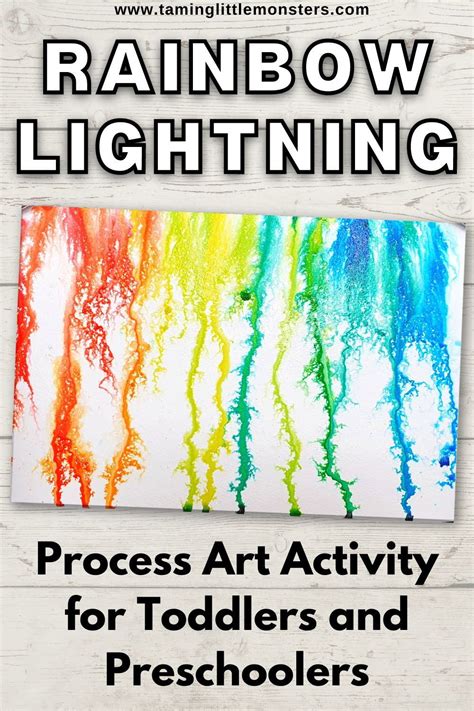 Rainbow Lightning is a fun and easy process art activity for kids. Great for weather or rainbow ...