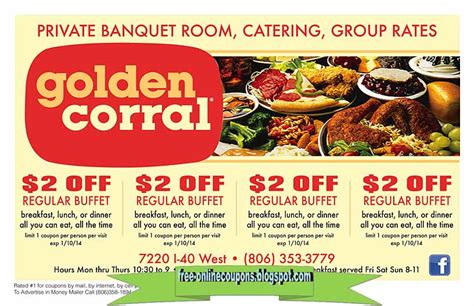 Printable Coupons 2022: Golden Corral Coupons