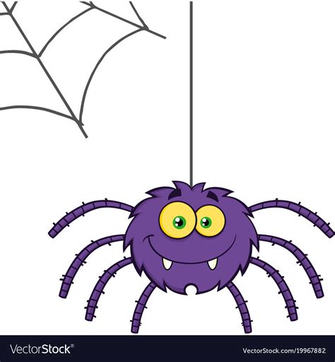 smiling-purple-halloween-spider-cartoon-character-vector-19967882 - T.O ...