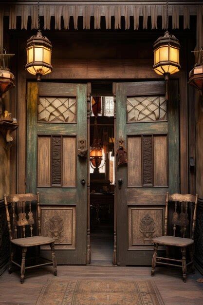 Premium AI Image | Old western style saloon doors