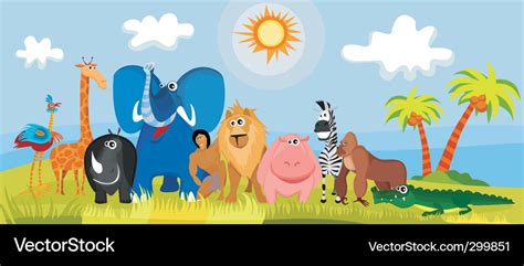 Jungle animals Royalty Free Vector Image - VectorStock