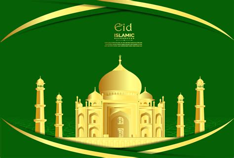 islamic background design template design with mosque 12762022 Vector Art at Vecteezy