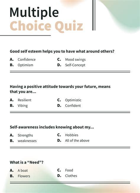 Free printable multiple choice worksheet, Download Free printable multiple choice worksheet png ...