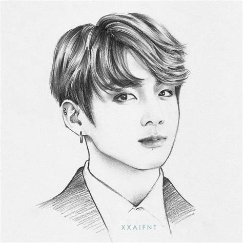 Jeon jungkook fanart | drawing | sketch | traditional art | bts | Bts ...