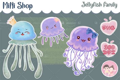 Captivating Jellyfish Family Graphic by numai_mini · Creative Fabrica