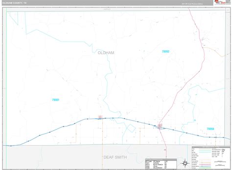 Oldham County, TX Wall Map Premium Style by MarketMAPS