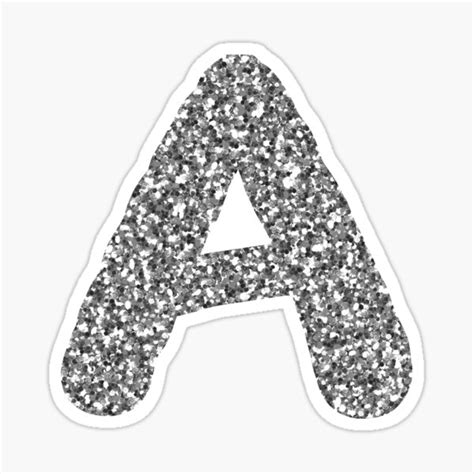 "Silver alphabet A" Sticker for Sale by -yukti- | Redbubble