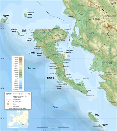 Corfu Topographic Map • Mapsof.net