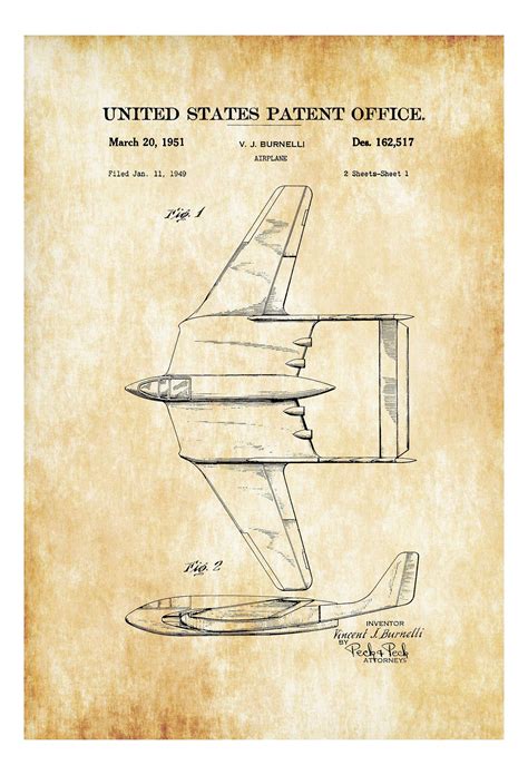 Burnelli Airplane Patent - Vintage Airplane, Airplane Blueprint, Airplane Art, Pilot Gift ...