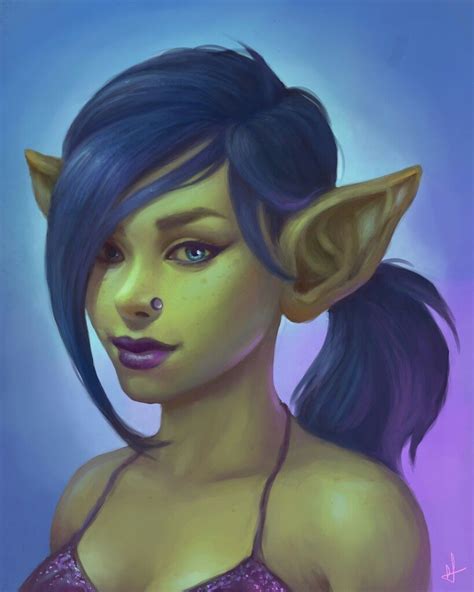 Goblin female | Warcraft art, Warcraft characters, Goblin