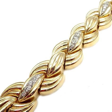 Rare! Vintage Van Cleef & Arpels VCA 18k Yellow Gold 1.75ctw Diamond Bracelet | Van cleef and ...