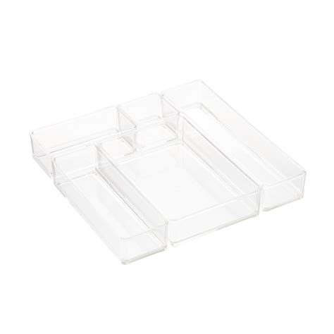 Clear Acrylic Stackable Drawer Organizers Set of 5 | The Container Store