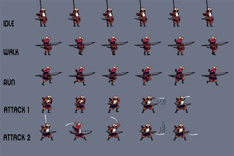 Free Samurai Pixel Art Sprite Sheets Download - CraftPix.net