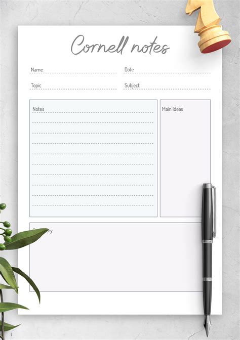 Free Printable Note Taking Templates - FREE 9+ Cornell Note Taking Templates in PDF | MS Word ...