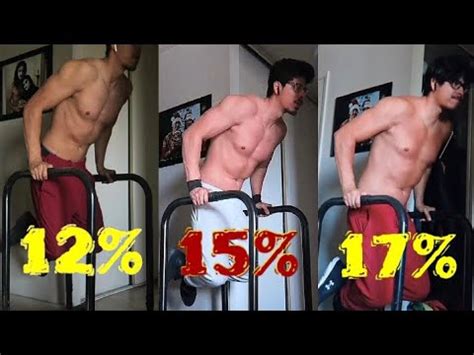 Body Fat Percentage Comparison | 12,15,17% | Realistic Results While Bulking & Cutting - YouTube