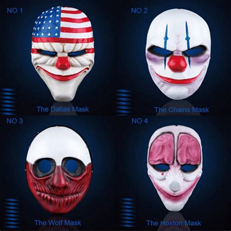 Payday 2 Dallas Mask Gmask Resin Payday 2 Dallas,Hoxton,Wolf,Chains Mask Replica Halloween Mask ...