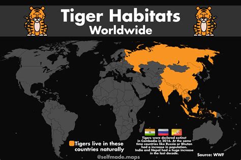 Tiger Habitats Worldwide : r/MapPorn