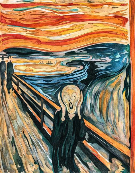 The Scream (1893) by Edvard Munch adult coloring page | free image by ...