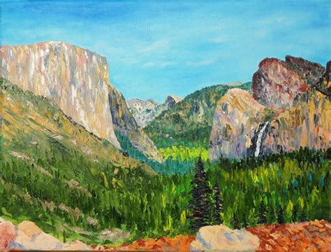 Yosemite Canvas Painting Original Art Yosemite National Park | Etsy