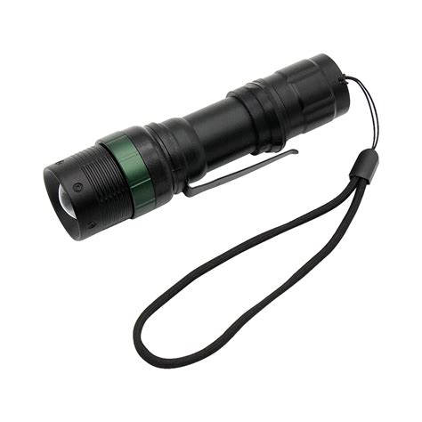 1 x Black Powerful LED Flashlight Zoom Torch Waterproof 3800LM 3 Mode Zoomable Light by 3 x AAA ...